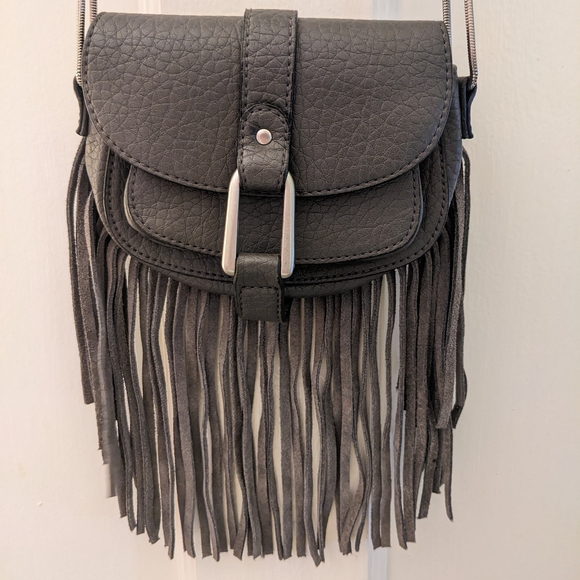 DV by Dolce Vita Handbags - Fringe Mini Bag - Grey -Crossbody.